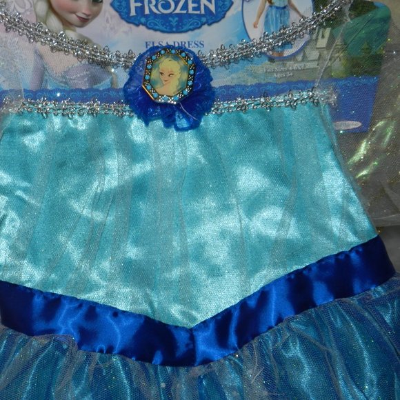 DISNEY FROZEN ELSA LITTLE GIRLS ELSA BUNDLE DRESS & TIARA & SHOES🆕⌚📦🏃💨🚚 - Picture 8 of 14